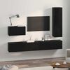 vidaXL Ensemble meuble TV 4 pcs Ch&ecirc;ne noir Bois d'ing&eacute;nierie