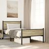 vidaXL Cadre de lit en m&eacute;tal sans matelas ch&ecirc;ne sonoma 107x203 cm