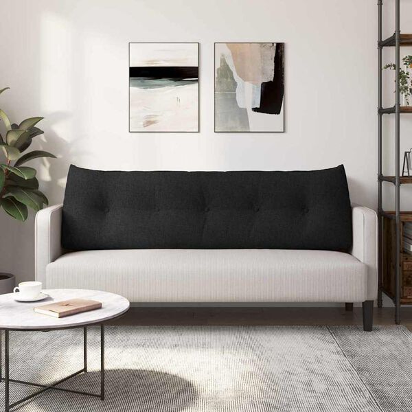 vidaXL Coussin de Dos Noir 160 x 24 x 50 cm tissu