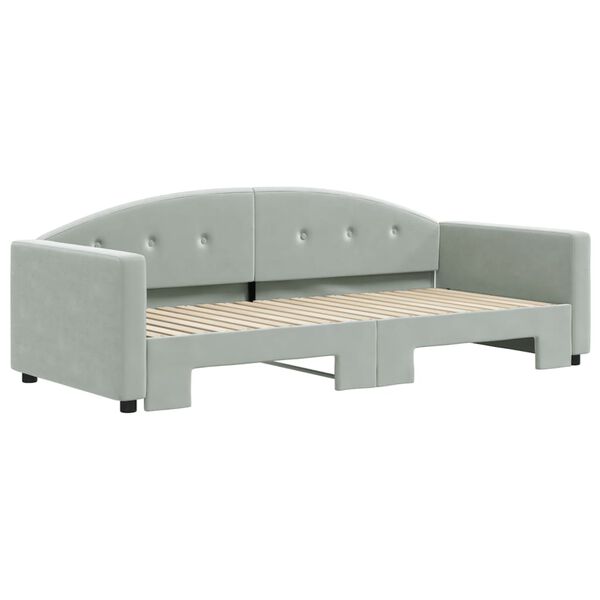 vidaXL Lit de jour avec lit gigogne gris clair 90x190 cm velours