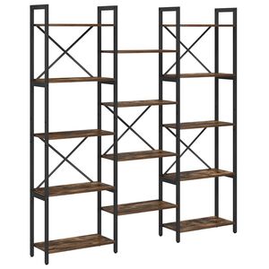 vidaXL &Eacute;tag&egrave;re 156 x 25 x 167 cm Bois d'ing&eacute;nierie Ch&ecirc;ne fum&eacute;