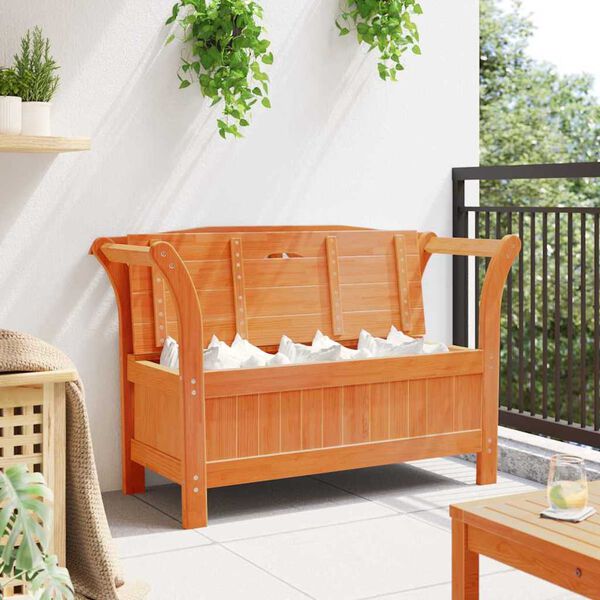 vidaXL Banc ext&eacute;rieur Marron 119 x 44 x 76 cm Bois de pin massif