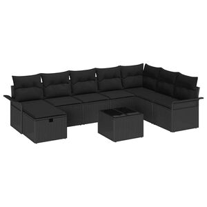 vidaXL Ensemble de canap&eacute; de jardin 9 pc Poly rotin