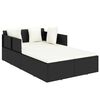 vidaXL Chaise longue avec coussins noir 182x118x63 cm r&eacute;sine tress&eacute;e