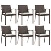 vidaXL Ensemble &agrave; manger de jardin 7 pcs coussins r&eacute;sine tress&eacute;e acier