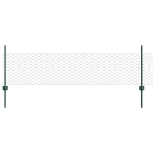 vidaXL Cl&ocirc;ture hexagonale avec poteau 100 x 0,5 m Vert Maille