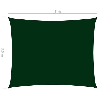 vidaXL Voile de parasol tissu oxford rectangulaire 3,5x4,5m vert foncé