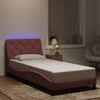 vidaXL Cadre de lit avec LED sans matelas rose 90x200 cm velours