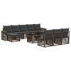 vidaXL Ensemble de canap&eacute; de jardin 11 pc Gris et Gris fonc&eacute;