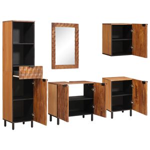 vidaXL Ensembles de salle de bain 5 pi&egrave;ces Acacia Marron Winish