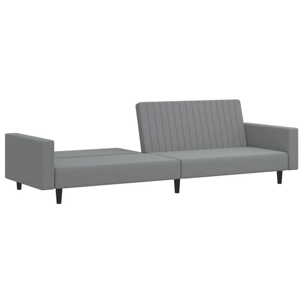 vidaXL Canap&eacute;-lit &agrave; 2 places gris clair velours
