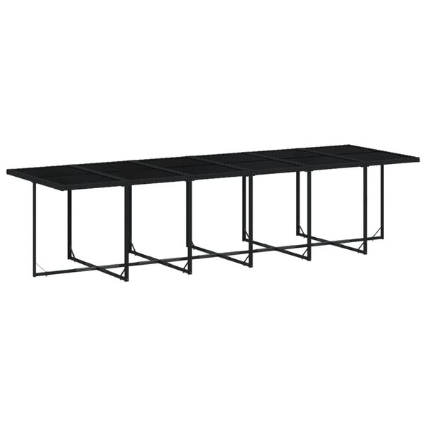 vidaXL Ensemble &agrave; manger de jardin 17 pcs coussins noir r&eacute;sine tress&eacute;e