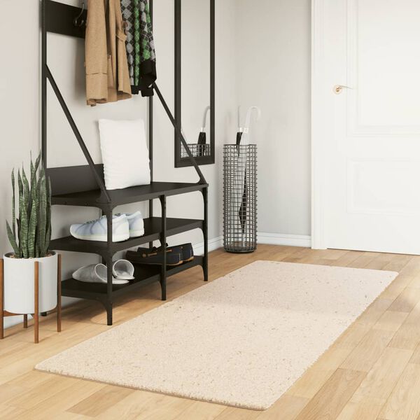 vidaXL Tapis HUARTE &agrave; poils courts doux et lavable beige 80x200 cm