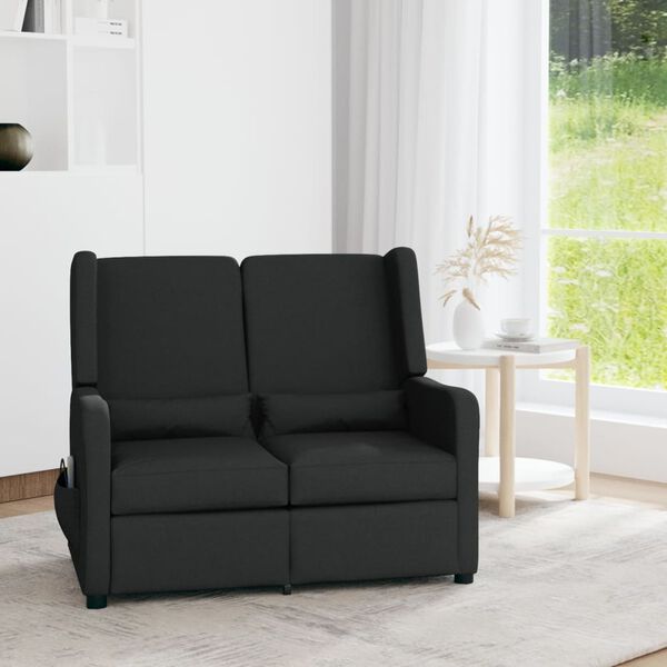vidaXL Fauteuil de massage inclinable &agrave; 2 places Noir Tissu
