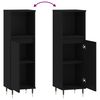 vidaXL Armoire de salle de bain noir 30x30x100 cm bois d'ingénierie