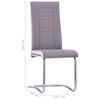 vidaXL Chaises &agrave; manger cantilever lot de 4 taupe tissu