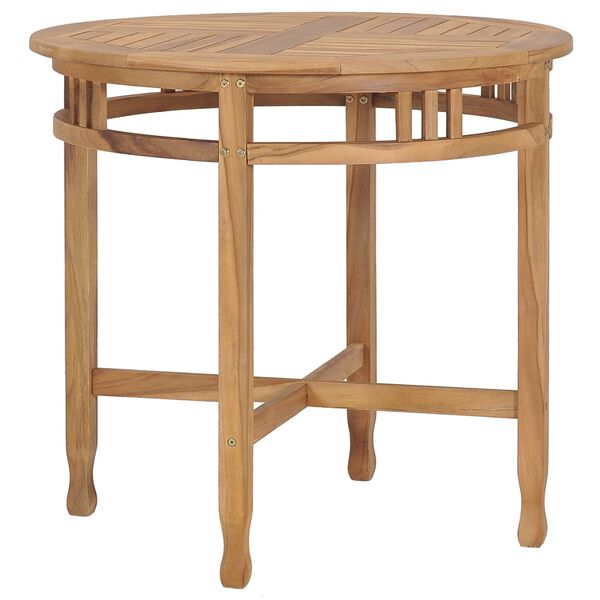 vidaXL Table de bar Ø 80 cm Bois de teck solide