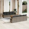 vidaXL Salon de jardin 9 pcs avec coussins gris r&eacute;sine tress&eacute;e