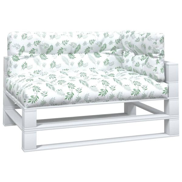 vidaXL Coussins de palette lot de 3 motif de feuilles tissu