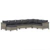 vidaXL Salon de jardin 8 pcs avec coussins Gris R&eacute;sine tress&eacute;e
