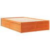 vidaXL Lit biblioth&egrave;que sans matelas cire marron 135x190 cm pin massif