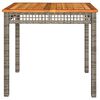 vidaXL Table de jardin gris 80x80x74 cm r&eacute;sine tress&eacute;e et bois acacia