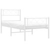 vidaXL Cadre de lit métal sans matelas avec pied de lit blanc 90x190cm