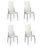 vidaXL Chaises &agrave; manger lot de 4 blanc similicuir