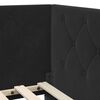 vidaXL Cadre de lit d'angle avec matelas Noir 90 x 200 cm Velours