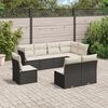 vidaXL Salon de jardin 8 pcs avec coussins noir résine tressée