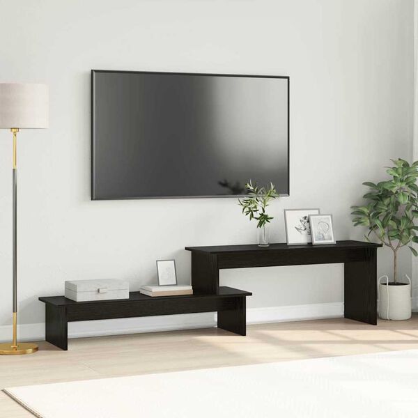 vidaXL Ensemble meuble TV Montage mural Ch&ecirc;ne noir 180 x 30 x 43 cm