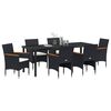 vidaXL Ensemble de salle &agrave; manger pour jardin 7 pcs Noir polyrotin