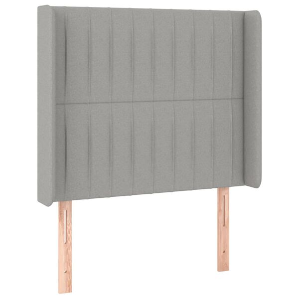 vidaXL T&ecirc;te de lit avec oreilles Gris clair 83x16x118/128 cm Tissu