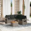 vidaXL Salon de jardin 6 pcs avec coussins gris r&eacute;sine tress&eacute;e