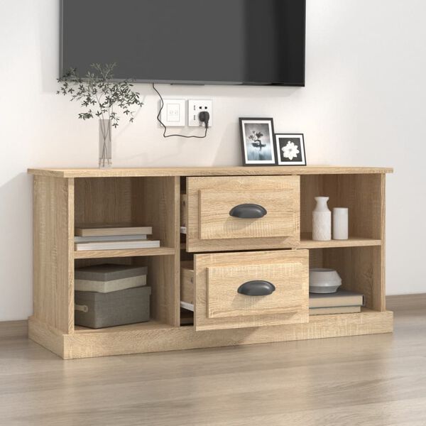 vidaXL Meuble TV chêne sonoma 99,5x35,5x48 cm bois d'ingénierie