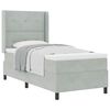 vidaXL Lit &agrave; ressorts avec matelas Gris clair 80 x 200 cm Velours