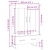 vidaXL Buffet haut blanc brillant 69,5x31x115 cm bois d'ing&eacute;nierie