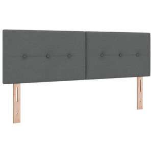 vidaXL T&ecirc;te de lit avec t&ecirc;te de lit Gris fonc&eacute; 160 cm Cuir synth&eacute;tique