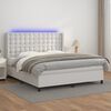 vidaXL Sommier &agrave; lattes de lit matelas LED Blanc 180x200 cm Similicuir