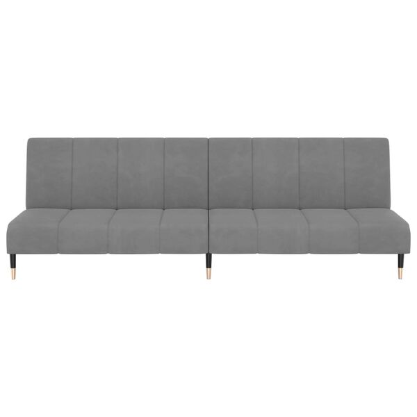 vidaXL Canap&eacute;-lit &agrave; 2 places gris clair velours