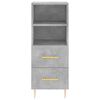 vidaXL Buffet Gris b&eacute;ton 34,5x34x90 cm Bois d'ing&eacute;nierie
