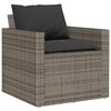 vidaXL Salon de jardin 6 pcs avec coussins gris r&eacute;sine tress&eacute;e