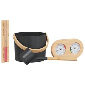 vidaXL Ensemble d'accessoires de sauna 4 pcs Noir