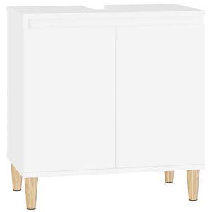 vidaXL Meuble d'&eacute;vier blanc 58x33x60 cm bois d'ing&eacute;nierie