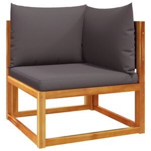 vidaXL Canap&eacute; d'angle de jardin avec coussins en bois d'acacia et rotin