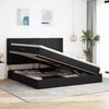 vidaXL Lit avec rangement et LED Noir 200 x 200 cm Polyester