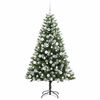 vidaXL Sapin de No&euml;l artificiel &agrave; charni&egrave;re avec neige en flocons