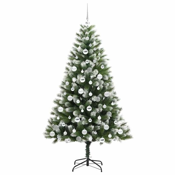vidaXL Sapin de No&euml;l artificiel &agrave; charni&egrave;re avec neige en flocons