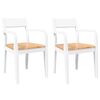 vidaXL Chaises &agrave; manger 2 pcs blanc bois massif caoutchouc