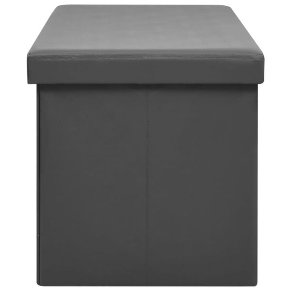 vidaXL Banc de rangement pliable Gris PVC